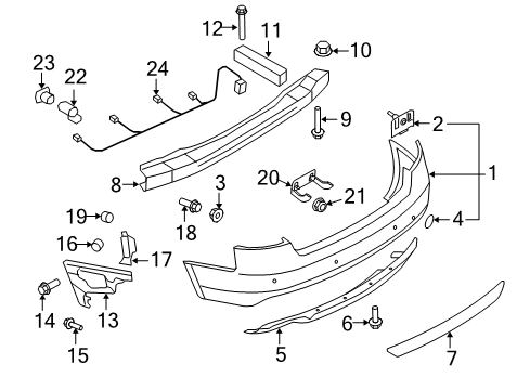 2014 Audi RS5 Bumper & Components - Rear Diagram 2