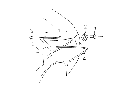 2009 Audi A4 Glass & Hardware - Quarter Panel Diagram