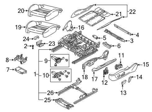 2020 Audi A6 Quattro Cushion Cover Diagram for 4K0-881-404-Q-PRC