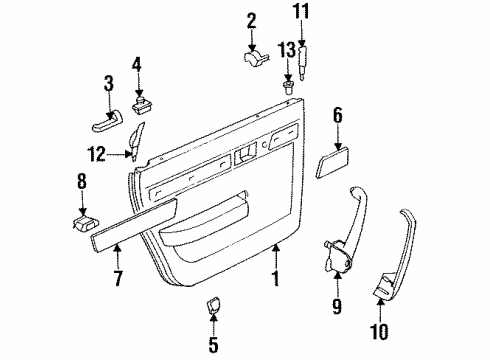 1997 Audi A6 Interior Trim - Rear Door Diagram