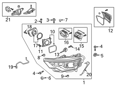 2024 Audi A6 allroad Headlamp Components Diagram