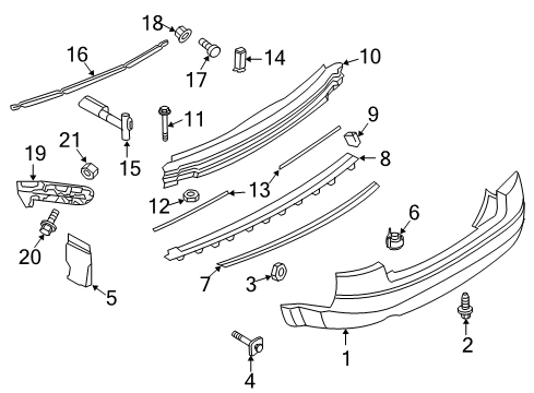 2005 Audi S4 Bumper & Components - Rear Diagram 4