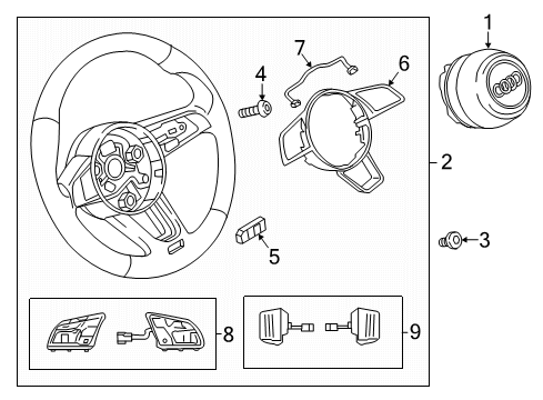 2020 Audi S5 Sportback Steering Wheel & Trim Diagram 2