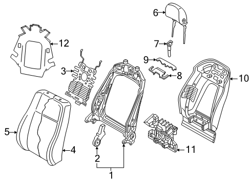 2025 Audi SQ7 Front Seat Components Diagram 4