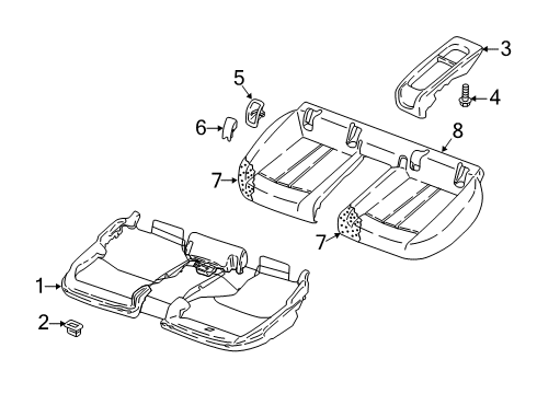 2024 Audi A5 Quattro Rear Seat Components Diagram 3