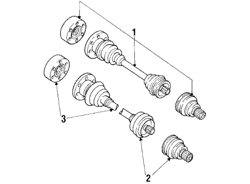 1991 Audi 100 Quattro Axle Shaft - Rear Diagram