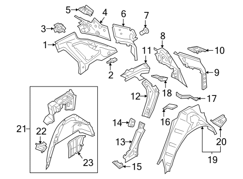 2024 Audi SQ8 e-tron Inner Structure - Quarter Panel