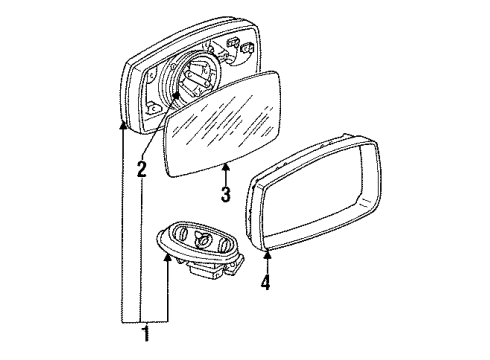 1994 Audi Cabriolet Outside Mirrors Diagram