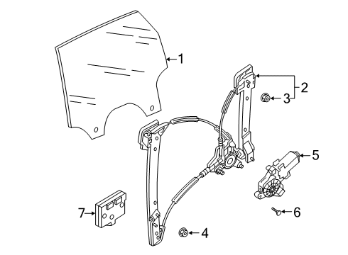 2020 Audi e-tron Sportback Glass - Door Diagram