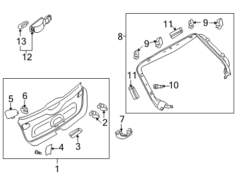 2008 Audi A3 Interior Trim - Lift Gate Diagram