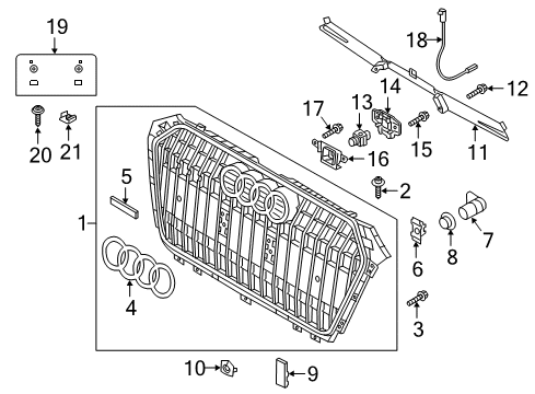 2019 Audi A4 allroad Grille & Components Diagram
