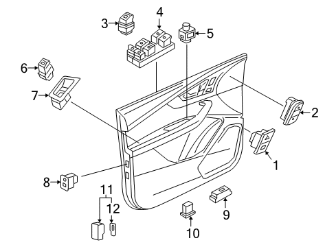 2017 Audi Q7 Interior Trim - Front Door Diagram