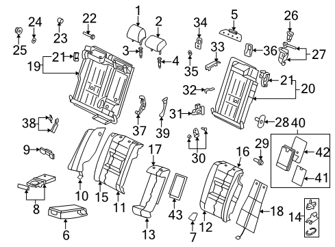 2005 Audi A4 Rear Seat Components Diagram 8