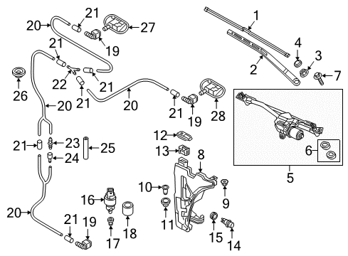 2024 Audi A5 Quattro Wipers Diagram 2