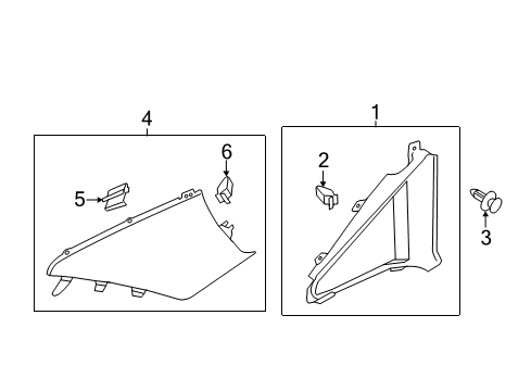 2016 Audi A6 Interior Trim - Quarter Panels Diagram