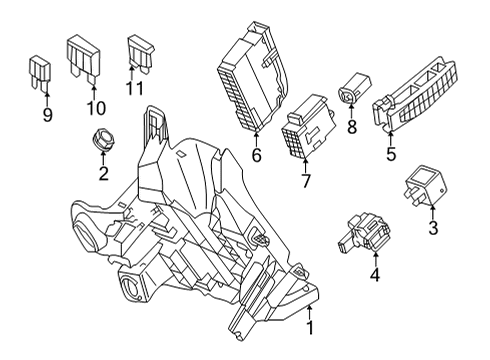 2024 Audi RS5 Sportback Relay & Fuse Plate Diagram for 8W0-971-845-AJ