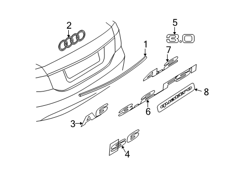 2006 Audi A6 Quattro Emblem Diagram for 4F0-853-742-2ZZ