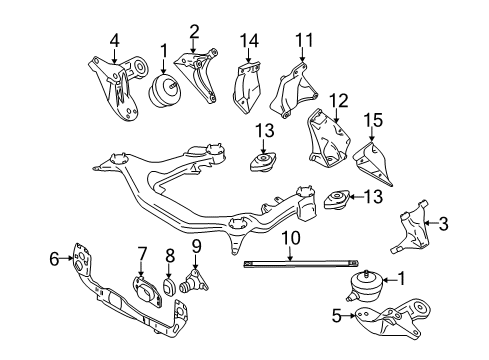 2004 Audi S4 Engine & Trans Mounting Diagram 5