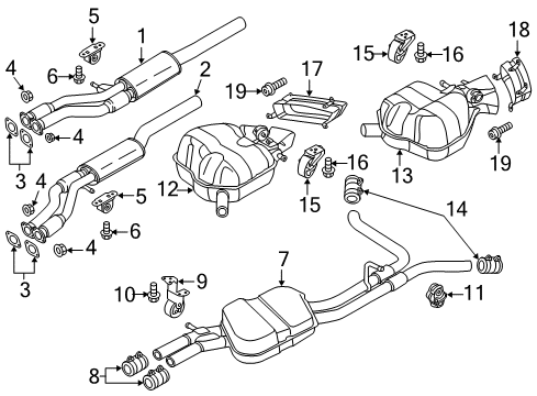 2015 Audi A8 Quattro Exhaust Components Diagram