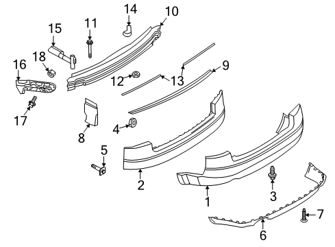 2002 Audi A4 Bumper & Components - Rear Diagram