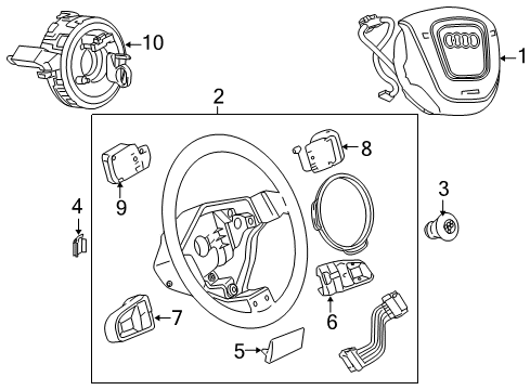 2007 Audi A4 Steering Wheel & Trim Diagram 2