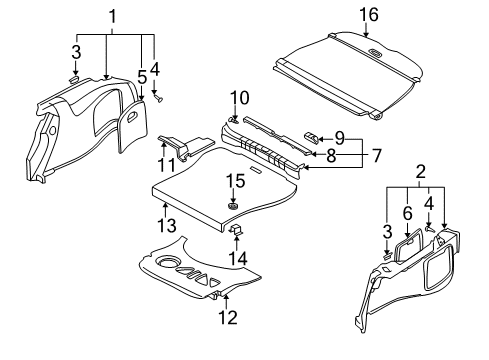 1998 Audi A4 Quattro Speaker Grille Diagram for 8D5-035-405-P21