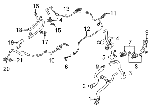 2021 Audi A5 Quattro Hoses, Lines & Pipes Diagram 2