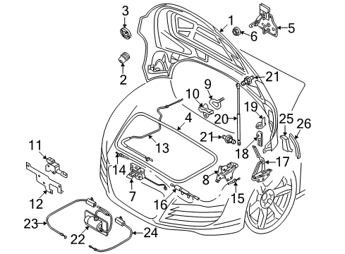 2012 Audi R8 Hood Diagram