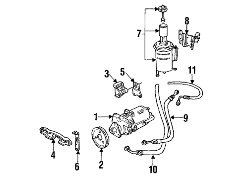 1986 Audi 5000 Quattro P/S Pump & Hoses Diagram