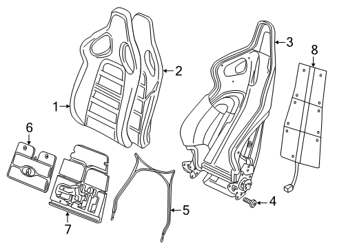 2014 Audi RS5 Front Seat Components Diagram 3