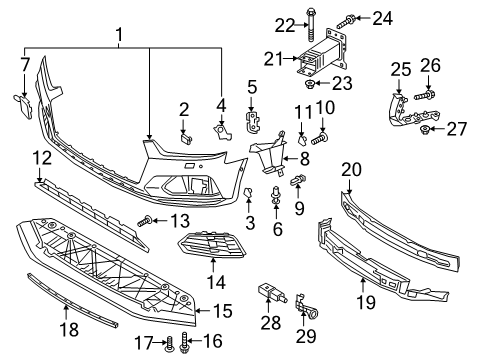 2018 Audi A5 Quattro Bumper & Components - Front Diagram 2