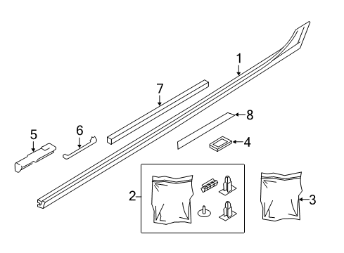 2013 Audi A6 Quattro Exterior Trim - Pillars Diagram