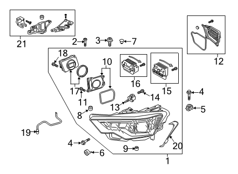 2019 Audi A6 Quattro Headlamp Components Diagram 2