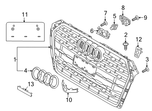 2019 Audi A4 Grille & Components Diagram 2