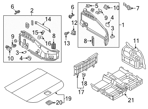 2017 Audi TTS Quattro Interior Trim - Rear Body Diagram
