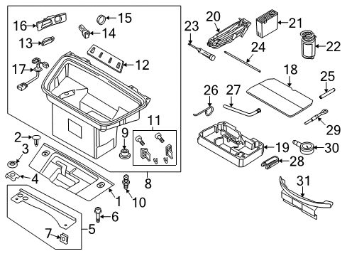 2014 Audi R8 Power Outlet Bezel Diagram for 4E0-919-180
