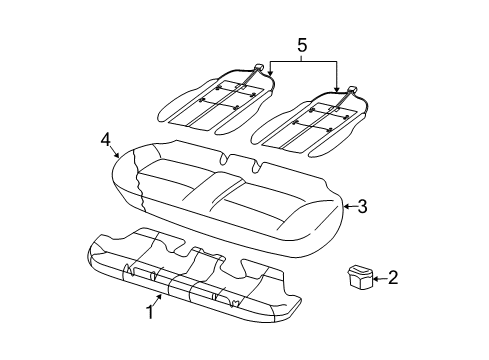 2005 Audi A4 Rear Seat Components Diagram 6