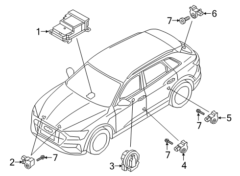 2020 Audi e-tron Sportback Air Bag Components Diagram 2