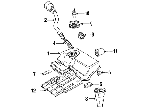 1991 Audi V8 Quattro Fuel System Components