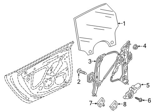 2024 Audi S7 Sportback Glass - Door Diagram