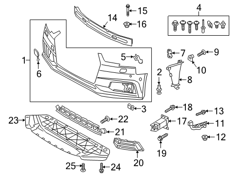2019 Audi A4 Bumper & Components - Front Diagram 2