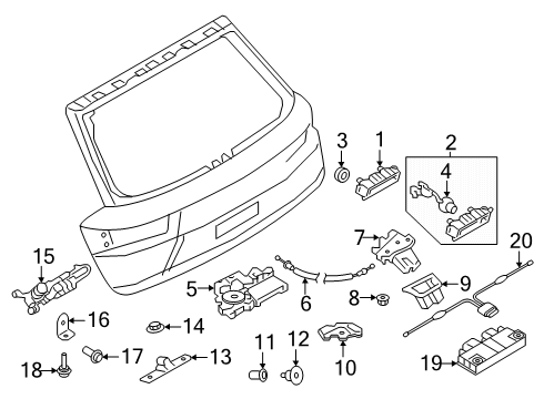 2025 Audi Q7 Lift Gate - Lock & Hardware Diagram