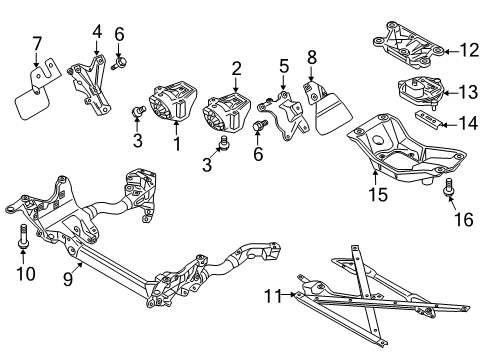 2009 Audi A4 Quattro Engine & Trans Mounting Diagram 4