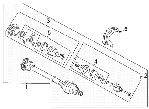 2023 Audi RS6 Avant Drive Axles - Front Diagram