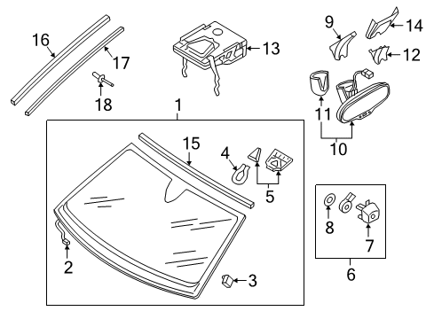 2018 Audi S4 Glass - Windshield Diagram