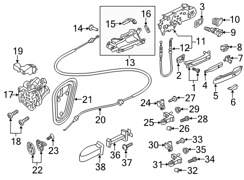 2024 Audi A4 allroad Front Door - Lock & Hardware Diagram