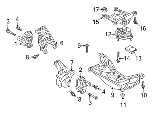2024 Audi Q7 Engine & Trans Mounting Diagram 2