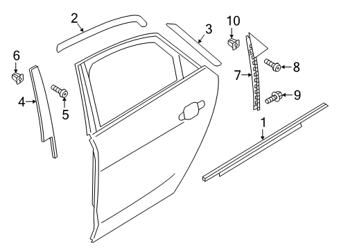 2013 Audi S8 Exterior Trim - Rear Door