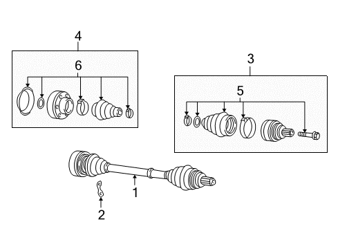 2008 Audi A4 Drive Axles - Rear Diagram