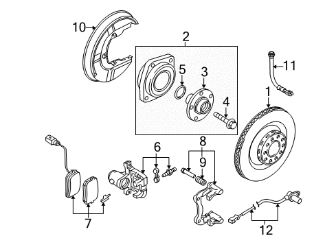 2007 Audi RS4 Brake Components Diagram 2